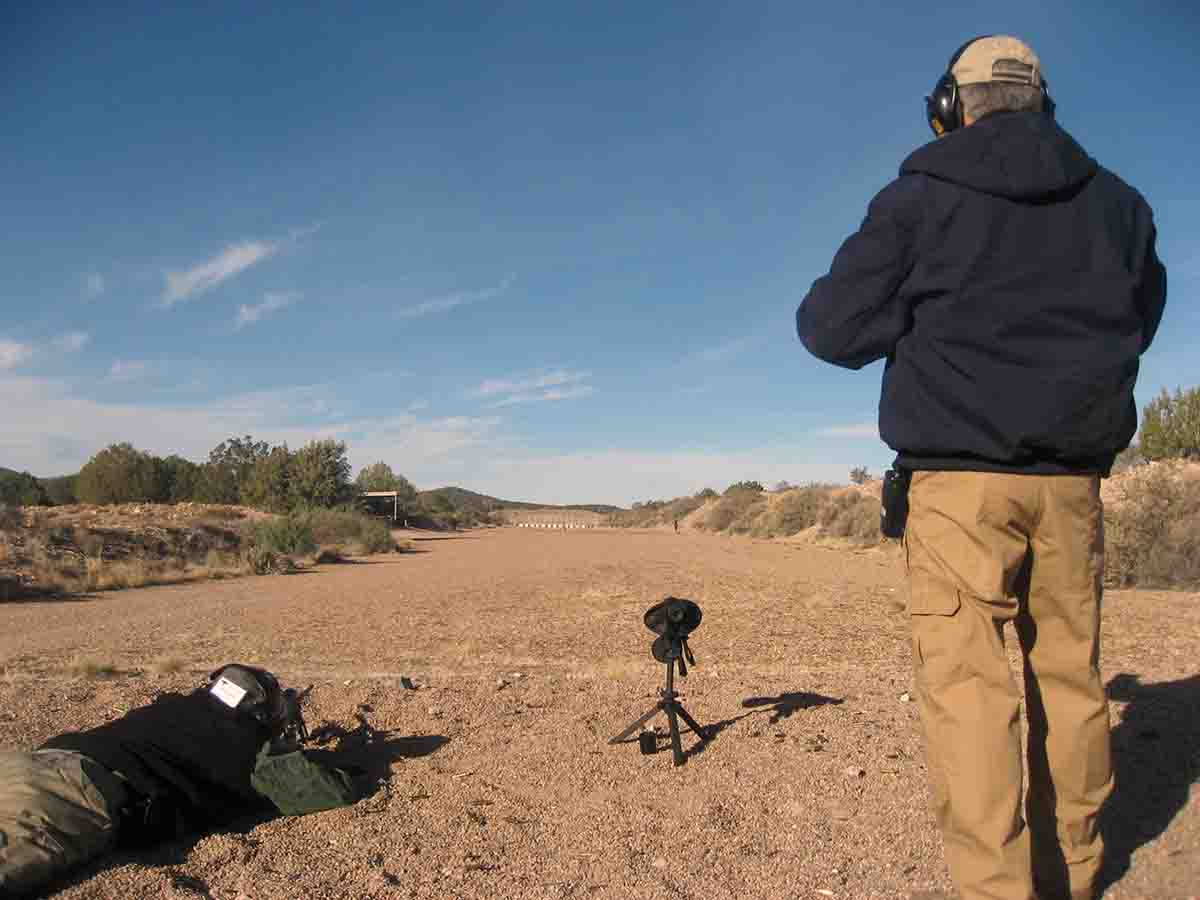 After zeroing at 100 yards, first shoot at moderately longer ranges before going really long. This 400-yard range is at Gunsite, an Arizona shooting school.